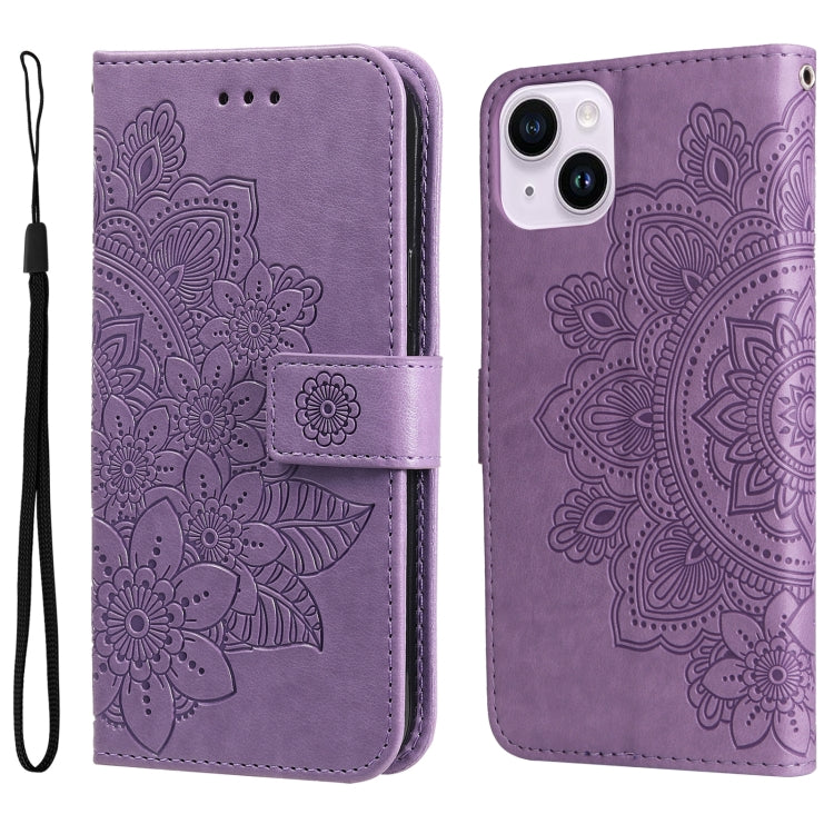 Seven-petal Flowers Embossing Leather Phone Case