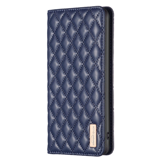 Diamond Lattice Magnetic Leather Flip Phone Case