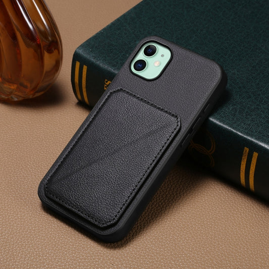 D04 Calf Texture Dual Card Slot Holder Phone Case