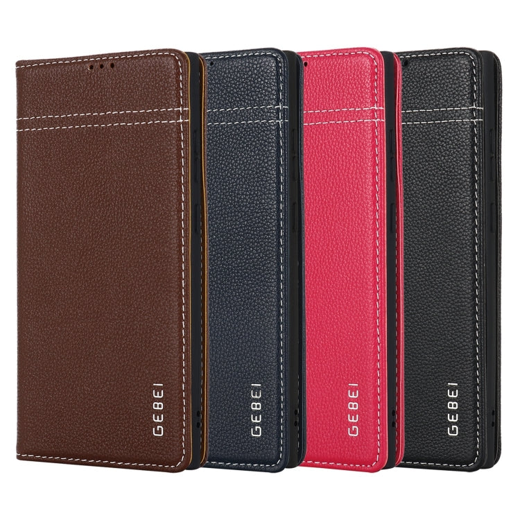 GEBEI Top-grain Horizontal Flip Leather Phone Case