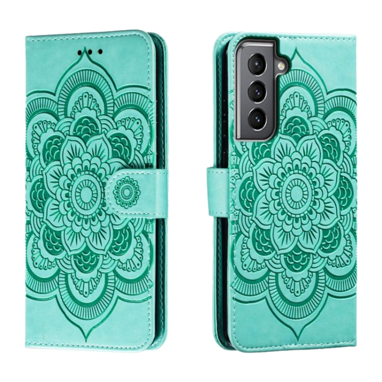 Sun Mandala Embossing Pattern Phone Leather Case