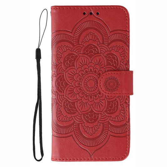 Sun Mandala Embossing Pattern Phone Leather Case