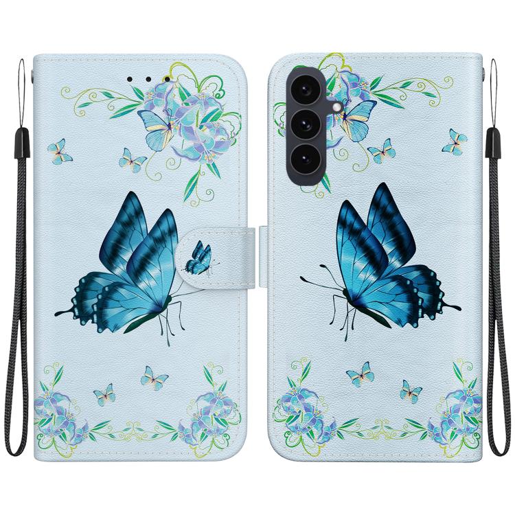 Crystal Texture Colored Drawing Leather Phone Case