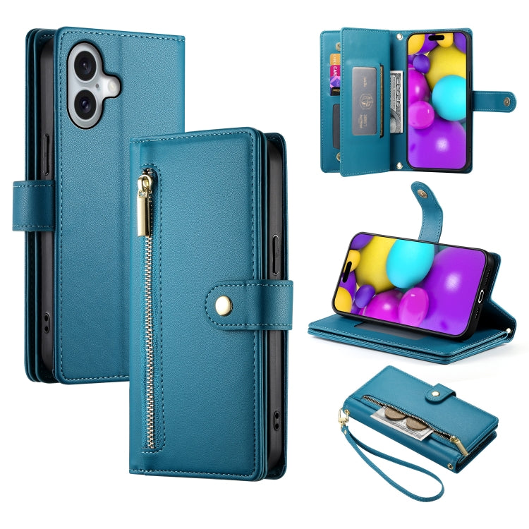 Nine Card-slot Zipper Wallet Bag Leather Phone Case