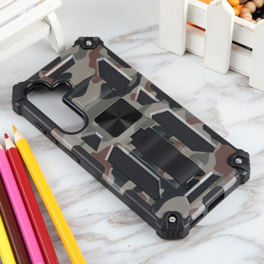 Camouflage Armor Kickstand TPU + PC Magnetic Phone Case