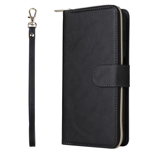 9-Card Slots Zipper Wallet Bag Leather Phone Case