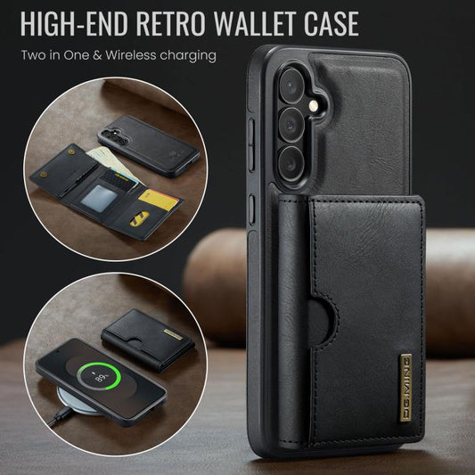 DG.MING M6 Series RFID Tri-fold Card Bag Removable Leather Phone Case