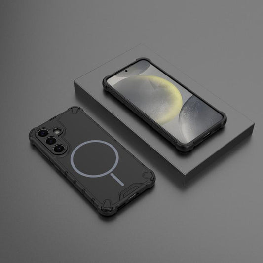 Grating Solid Color MagSafe Magnetic Phone Case