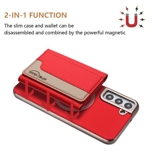 Colour Matching Horizontal Magnetic Card Bag RFID MagSafe Phone Case