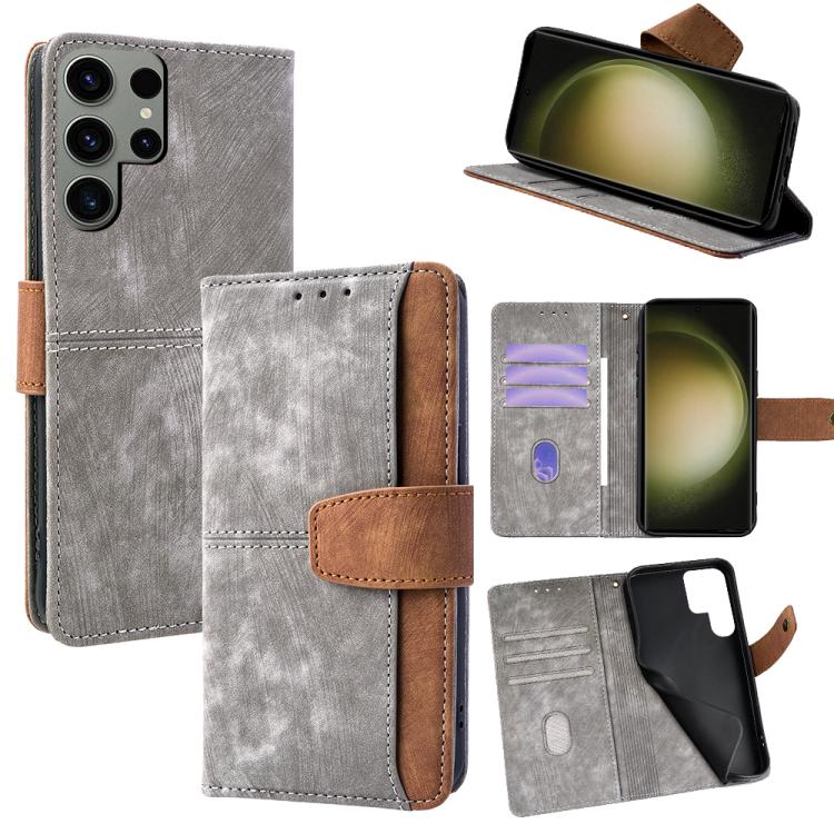 Color Stitching Skin Feel Leather RFID Blocking Phone Case