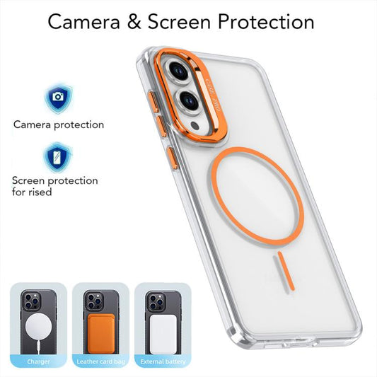 Bright Color Clear MagSafe Lens Frame Holder Phone Case