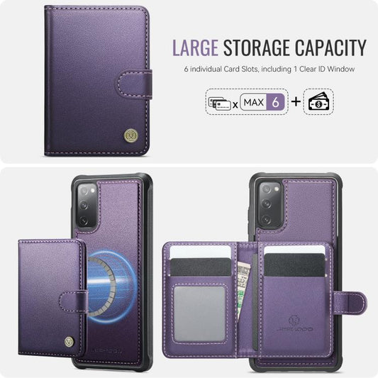 JEEHOOD J09 Buckle Card Bag MagSafe Magnetic Style RFID Leather Phone Case