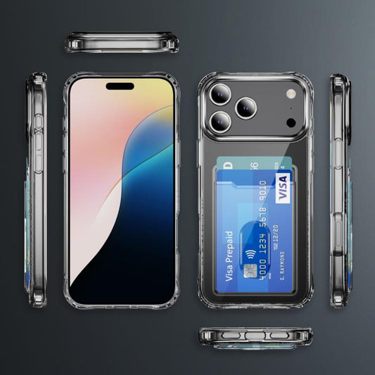 Crystal Clear Card Slot PC Hybrid TPU Phone Case