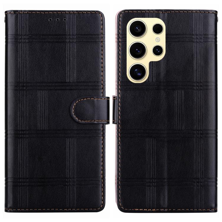 Embossed Checkered Leather Phone Case