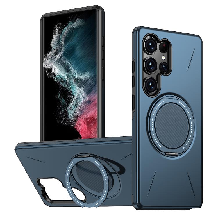 Metal Rotation Holder MagSafe TPU Hybrid PC Phone Case