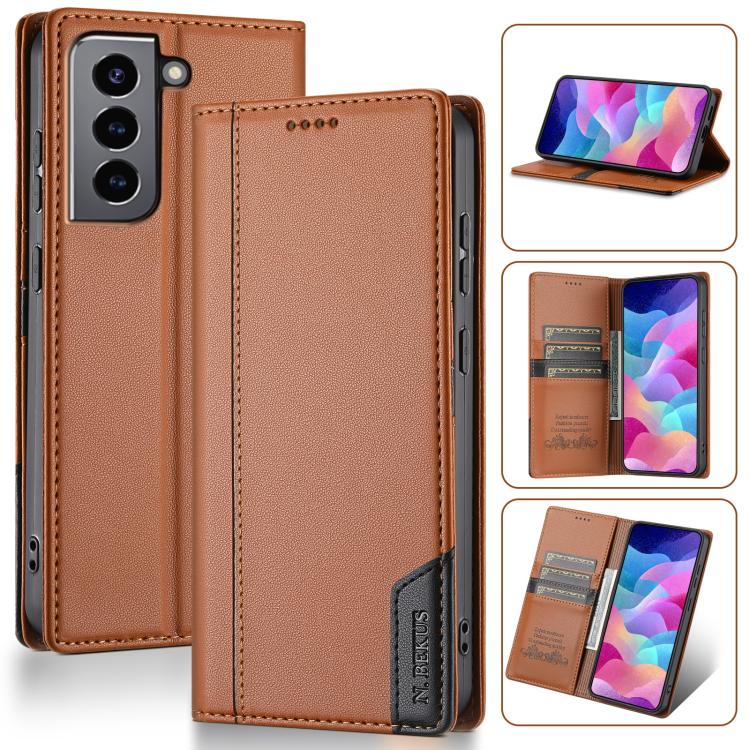 N.BEKUS P3 RFID Stitching Magnetic Flip Leather Phone Case