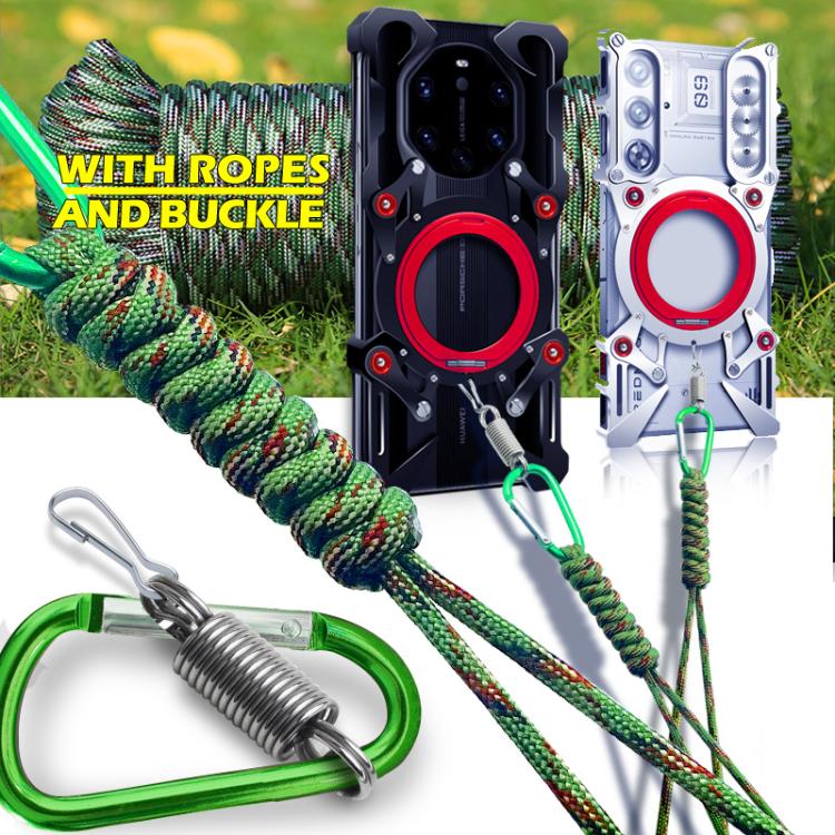 Rotating Bracket Hollow Metal Phone Case with Lanyard