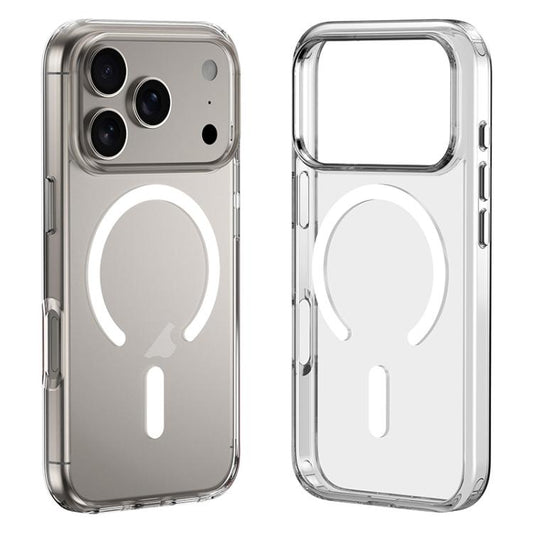 ZGA Magsafe Metal Buttons Clear PC Hybrid TPU Phone Case