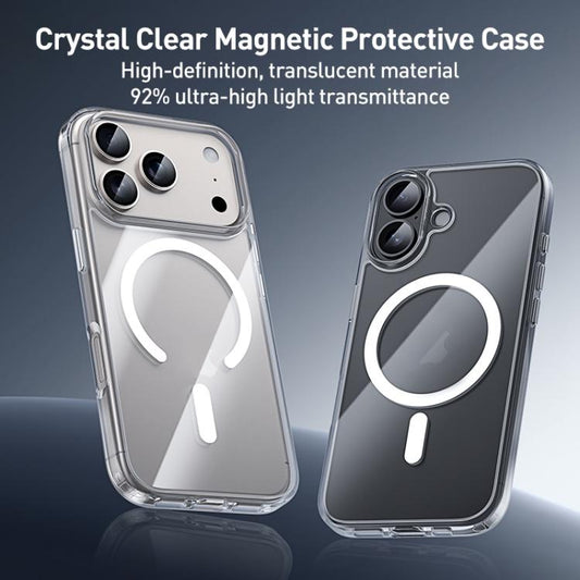ZGA Magsafe Metal Buttons Clear PC Hybrid TPU Phone Case