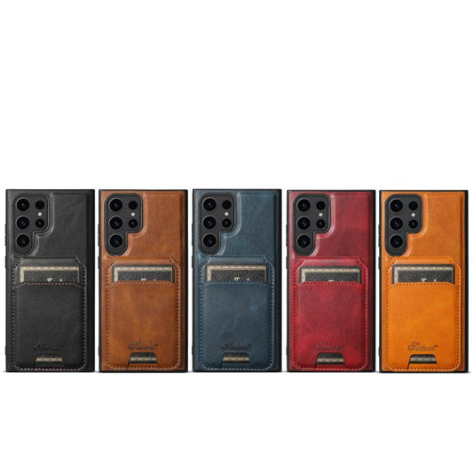 Suteni H15 Oil Eax Leather Detachable Wallet Back Phone Case