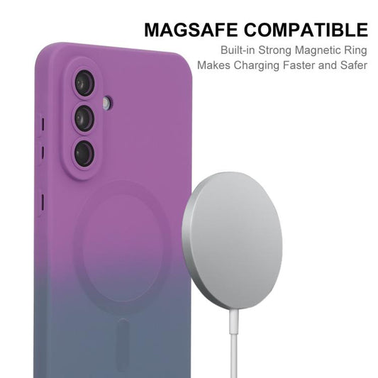 ENKAY Hat-Prince MagSafe Rainbow Gradient Silicone Phone Case with Lens Film