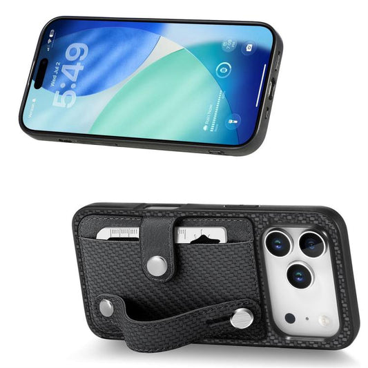 Wristband Kickstand Card Wallet Back Phone Case with Tool Knife