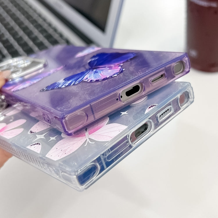 Plating Texture Butterfly TPU Phone Case with Glitter Lens Film