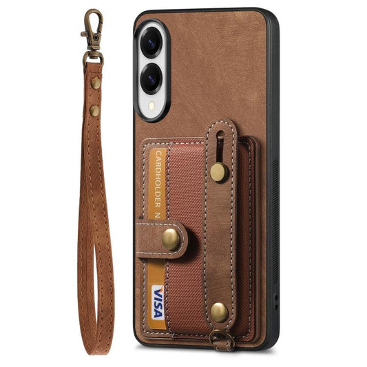 Retro Cross Wristband Wallet Leather Back Phone Case