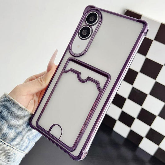 Four-cornered Electroplated Card Bag TPU Phone Case