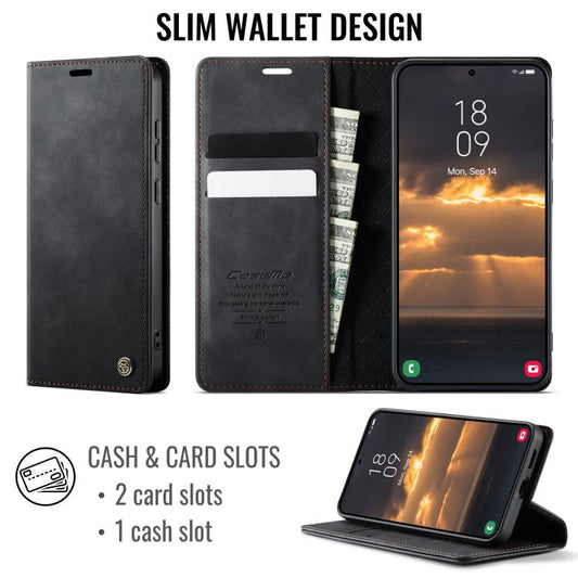 CaseMe 033 Calf Leather Lining Microfibre RFID Blocking Phone Case
