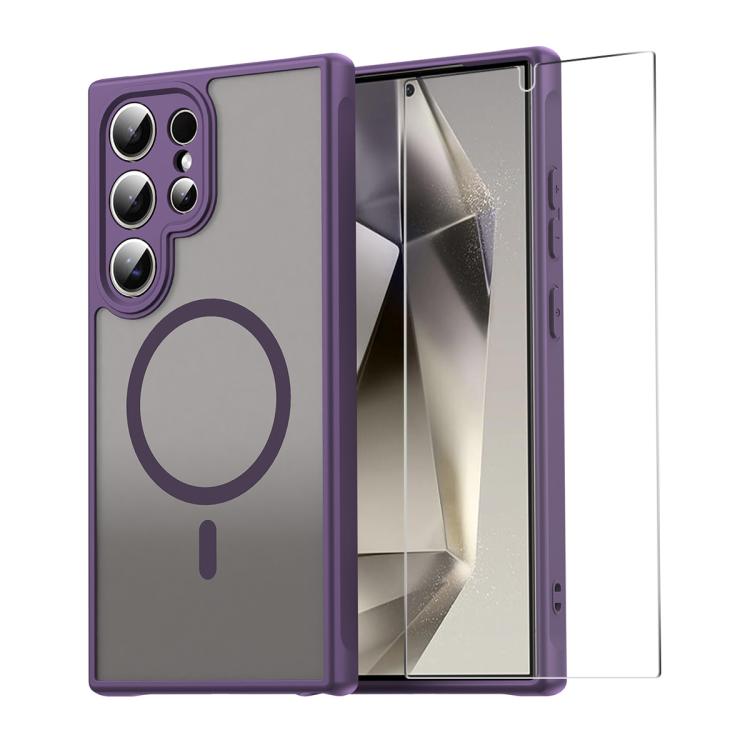 ENKAY Hat-Prince MagSafe Matte Translucent Shockproof Phone Case with 0.18mm High Aluminum-silicon Glass Film