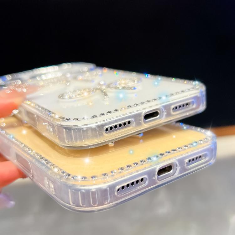 Diamond Glitter Dual Bow-knot Shockproof Phone Case