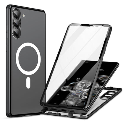 HD Full Cover Magsafe Magnetic Metal Tempered Glass Phone Case