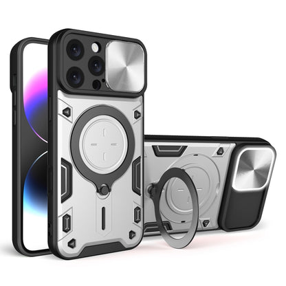 CD Texture Sliding Camshield Magnetic Holder Phone Case