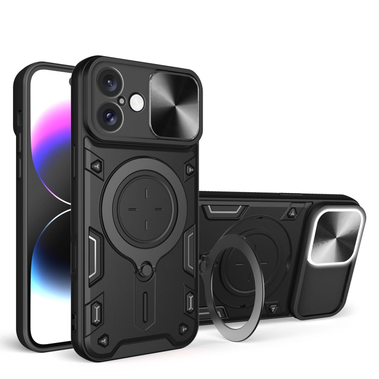 CD Texture Sliding Camshield Magnetic Holder Phone Case