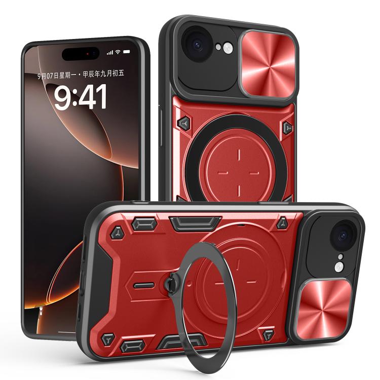CD Texture Sliding Camshield Magnetic Holder Phone Case