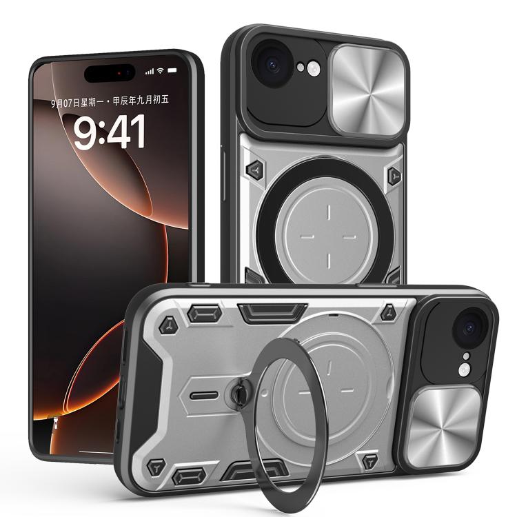 CD Texture Sliding Camshield Magnetic Holder Phone Case