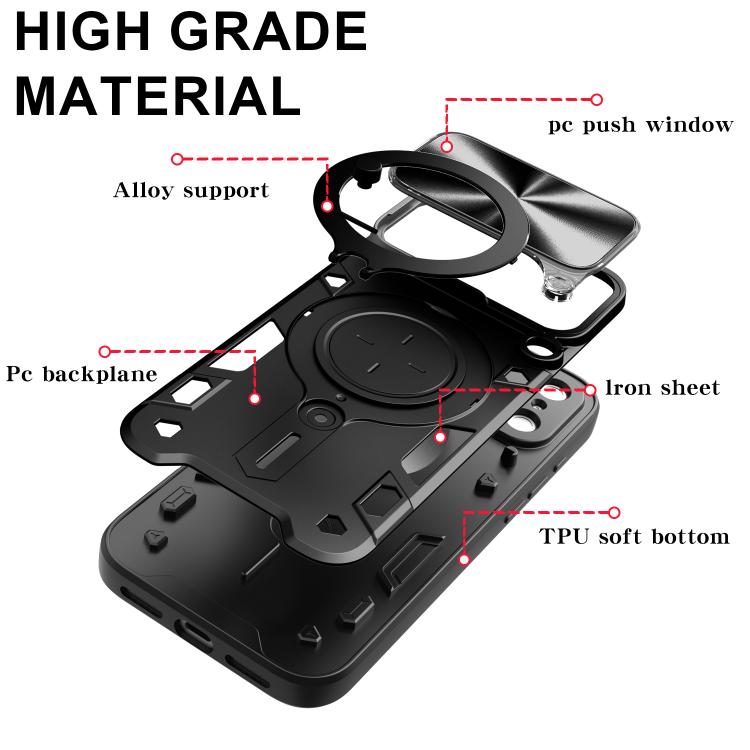 CD Texture Sliding Camshield Magnetic Holder Phone Case