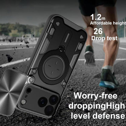 CD Texture Sliding Camshield Magnetic Holder Phone Case