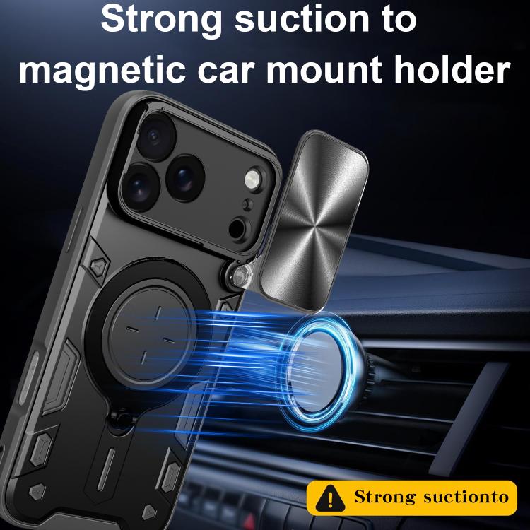 CD Texture Sliding Camshield Magnetic Holder Phone Case