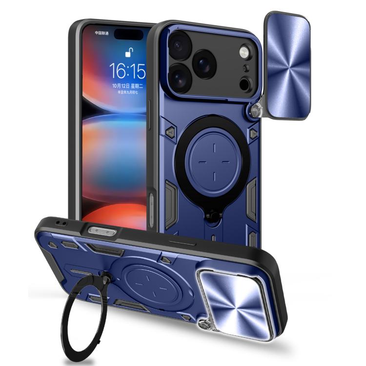 CD Texture Sliding Camshield Magnetic Holder Phone Case
