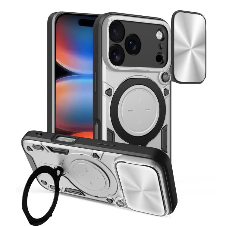 CD Texture Sliding Camshield Magnetic Holder Phone Case