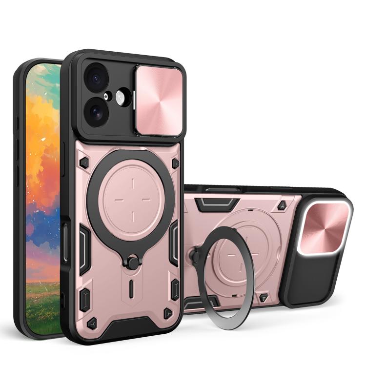 CD Texture Sliding Camshield Magnetic Holder Phone Case