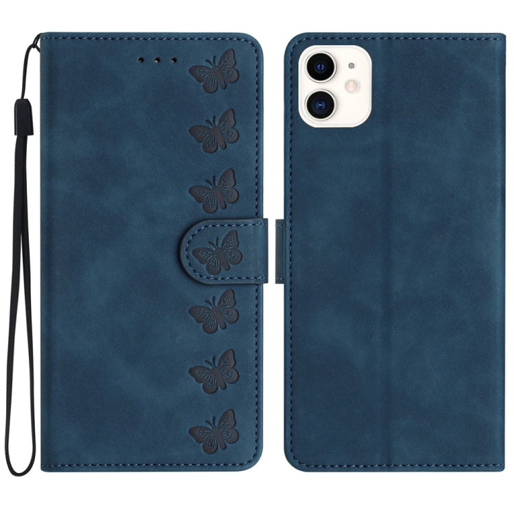 Seven Butterflies Embossed Leather Phone Case