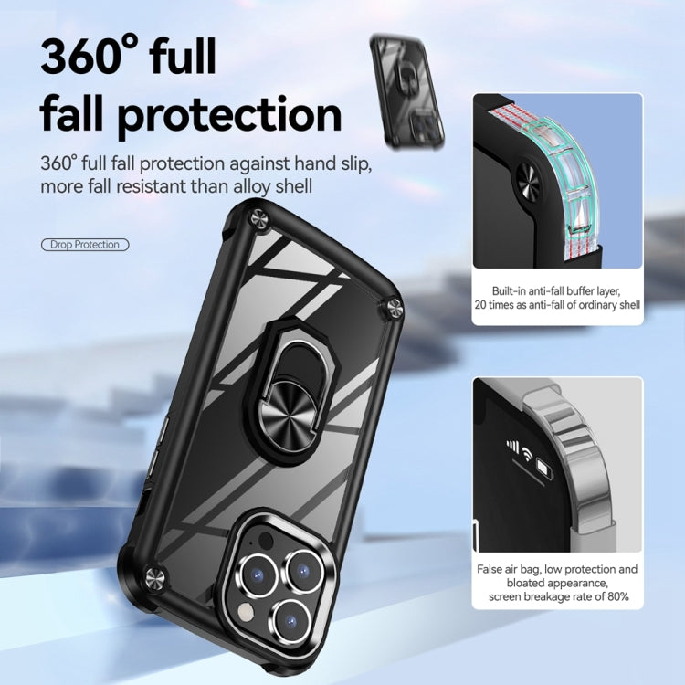 TPU + PC Lens Protection Phone Case with Ring Holder