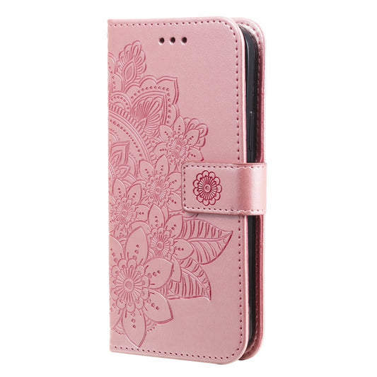 Seven-petal Flowers Embossing Leather Phone Case
