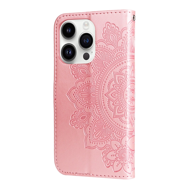 Seven-petal Flowers Embossing Leather Phone Case