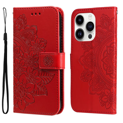 Seven-petal Flowers Embossing Leather Phone Case