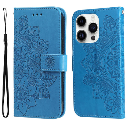 Seven-petal Flowers Embossing Leather Phone Case