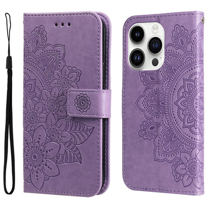 Seven-petal Flowers Embossing Leather Phone Case